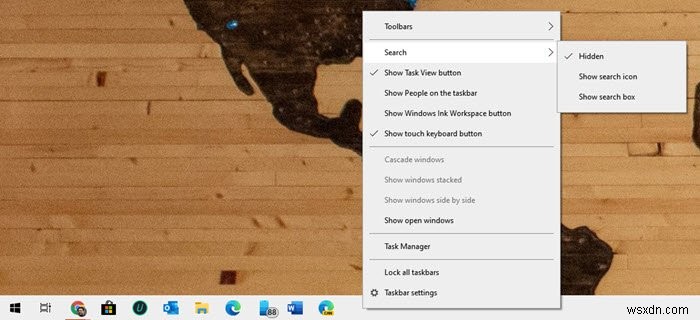 Windows 10 검색 표시줄 또는 아이콘이 사라졌을 때 복구하는 방법