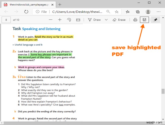 Microsoft Edge에서 PDF 텍스트 강조 표시하고 저장하는 방법