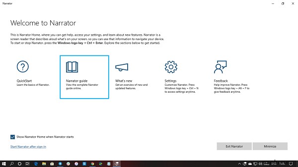 Windows 10 내레이터(화면 읽기) 활성화 방법과 단축키 총정리
