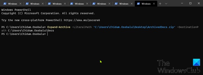 Windows 11/10에서 PowerShell로 파일 압축 및 압축 해제하는 방법