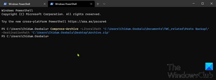 Windows 11/10에서 PowerShell로 파일 압축 및 압축 해제하는 방법
