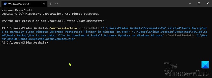 Windows 11/10에서 PowerShell로 파일 압축 및 압축 해제하는 방법