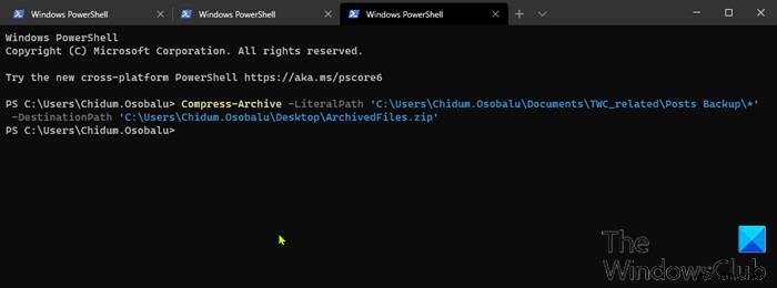 Windows 11/10에서 PowerShell로 파일 압축 및 압축 해제하는 방법
