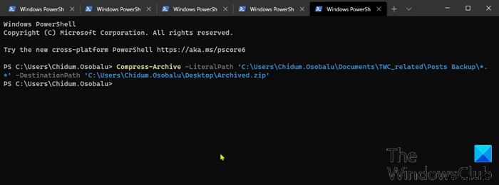 Windows 11/10에서 PowerShell로 파일 압축 및 압축 해제하는 방법