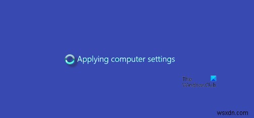 Windows Server  컴퓨터 설정 적용  화면에서 멈출 때 해결 방법