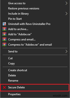 Windows 10 컨텍스트 메뉴에 보안 삭제 를 추가하는 방법