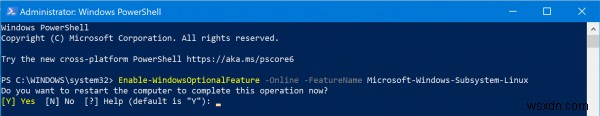WSL 오류 코드 0x8007019e 및 0x8000000d 해결 방법 – WslRegisterDistribution 실패