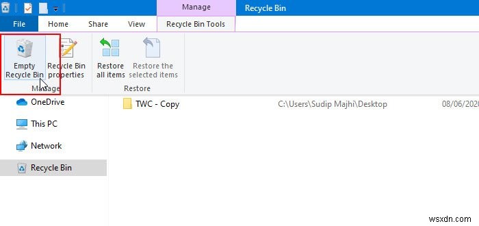 Windows 11/10에서 휴지통을 비우는 6가지 방법
