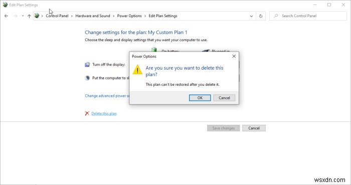 Windows 11/10에서 전원 관리 옵션(전원 계획)을 삭제하는 방법