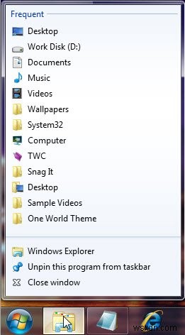 Windows 11/10에서 점프 목록(Jump List) 기능 활용하는 방법