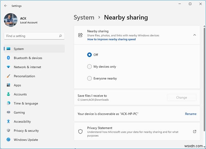 Windows 11/10 근거리 공유(Nearby Sharing)가 작동하지 않을 때 해결 방법
