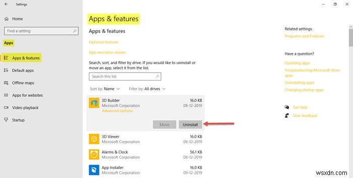 Windows 10 앱 및 기능 설정 완벽 가이드: 설치된 앱 관리부터 시작 앱까지