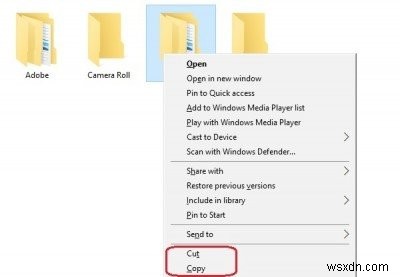Windows 11/10에서 마우스와 키보드로 잘라내기·복사·붙여넣기 하는 방법
