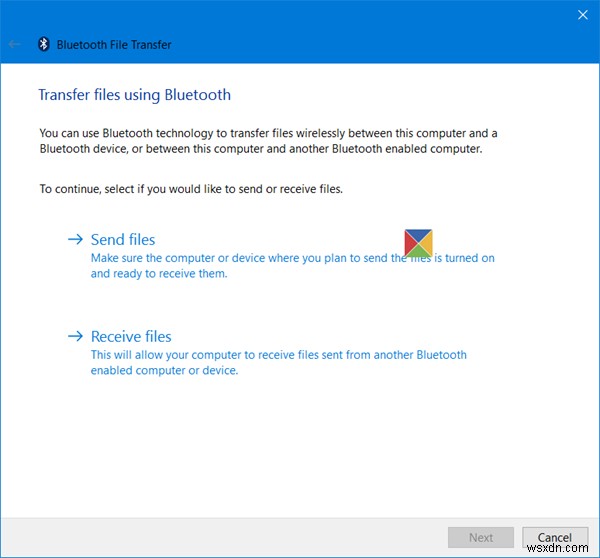 Windows 10에서 블루투스 파일 전송으로 파일을 주고받는 방법