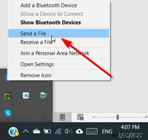 Windows 10에서 블루투스 파일 전송으로 파일을 주고받는 방법