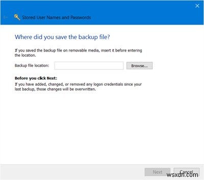 Windows 11/10에서 저장된 사용자 이름 및 암호 찾기, 추가, 제거, 편집, 백업 및 복원하는 방법