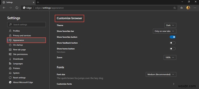 Windows 10에서 새로운 Microsoft Edge 브라우저를 사용자 지정하는 방법