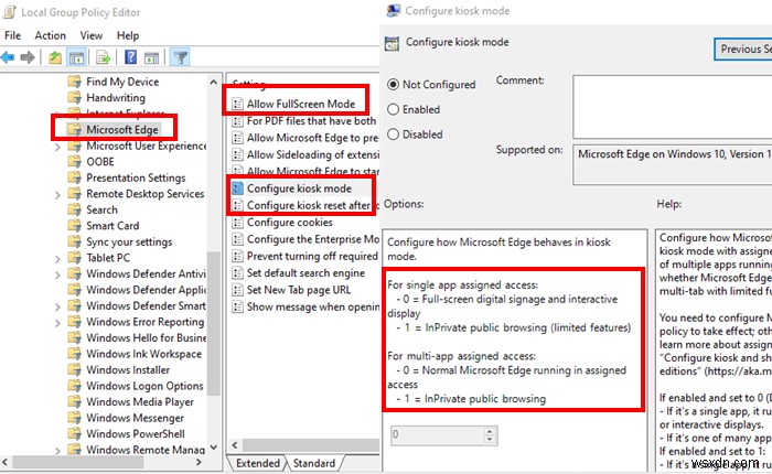 새 Microsoft Edge와 Edge 레거시에서 키오스크 모드 설정하는 방법