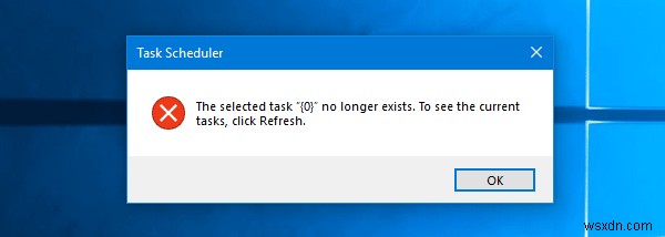 Windows 11/10 작업 스케줄러 오류 해결: 선택한 작업이 더 이상 존재하지 않습니다 문제 수정 방법