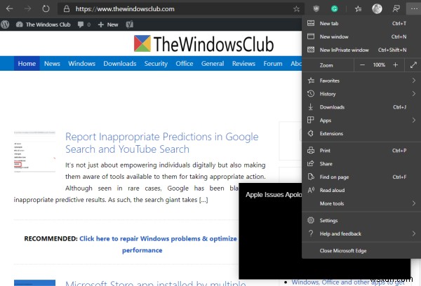 Microsoft Edge로 작업 표시줄에 웹사이트 고정하는 방법