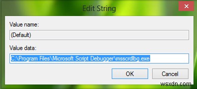 Windows 10에서 레지스트리로 기본 스크립트 디버거 설정하는 방법