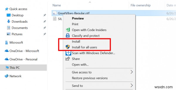 Windows 11/10에서 관리자 권한 없이 나만의 글꼴 설치하고 변경하는 방법