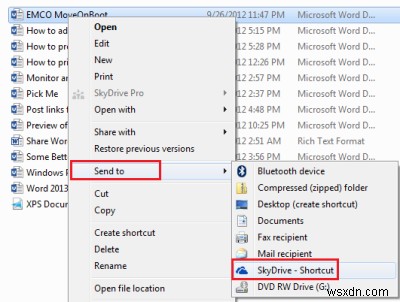 Windows 11/10 보내기 메뉴에 OneDrive 바로 가기 추가하는 방법