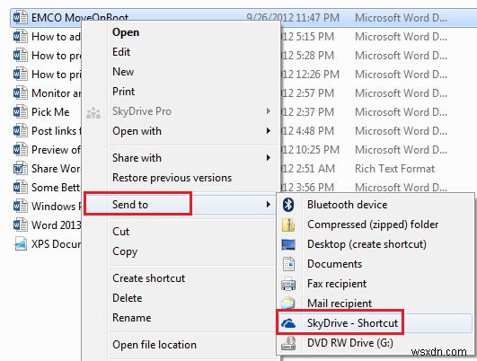 Windows 11/10 보내기 메뉴에 OneDrive 바로 가기 추가하는 방법