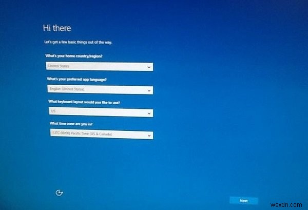 Windows 10 설치 중 안녕하세요 화면에서 멈출 때 해결 방법