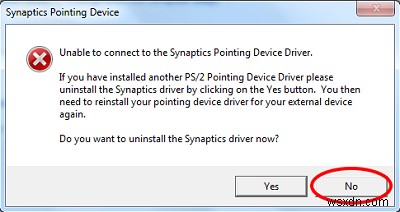 Synaptics 포인팅 장치 드라이버에 연결할 수 없음 오류 해결 방법