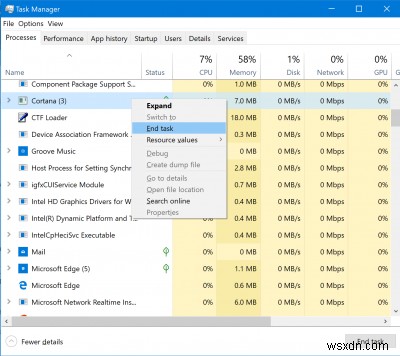 Windows 10 코르타나(Cortana) 웹 미리보기 오류 해결 방법 총정리