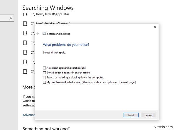 Windows 10 시작 메뉴 검색이 전체 PC를 검색하지 않을 때 해결 방법