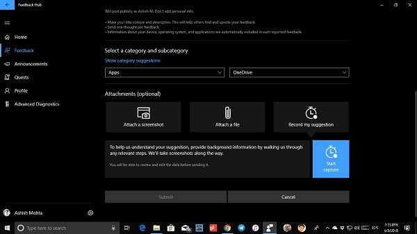 Windows 10 피드백과 불만 사항을 Microsoft에 전달하는 방법