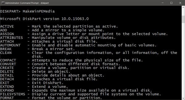 Windows 10에서 MakeWinPEMedia로 USB 드라이브에 여러 파티션 만드는 방법