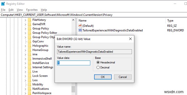 Windows 10 맞춤형 경험(Tailored Experiences) 설정·레지스트리·그룹 정책으로 켜고 끄는 방법