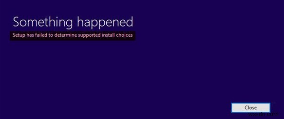 Windows 설치 오류 지원되는 설치 선택 항목을 확인하지 못했습니다 해결 방법