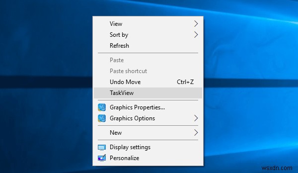 Windows 10 마우스 오른쪽 버튼 메뉴에 타임라인 또는 작업 보기 추가하는 방법