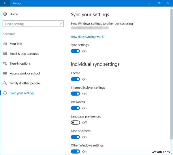 Windows 10에서 장치 간에 설정을 동기화하는 방법