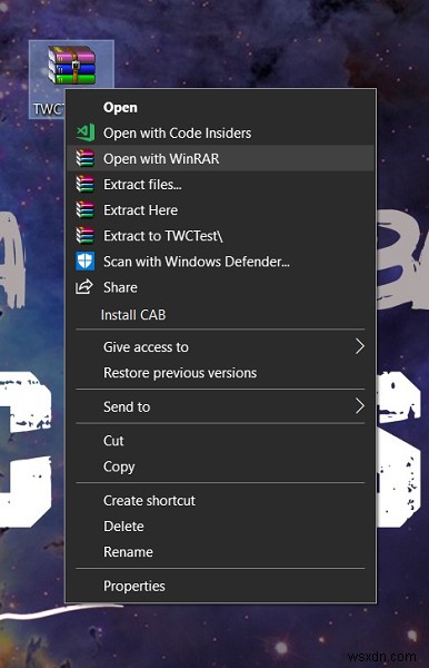 Windows 10 우클릭 메뉴에 CAB 설치 항목 추가하는 방법