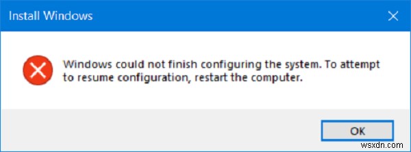 Windows  시스템 구성을 완료할 수 없습니다  오류 해결 방법