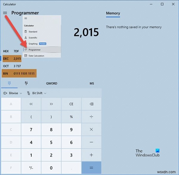 Windows 10 기본 계산기로 10진수를 2진수로 변환하는 방법