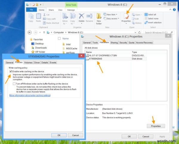Windows 10에서 디스크 쓰기 캐싱 활성화·비활성화하는 방법