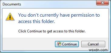 Windows 10/8/7  현재 이 폴더에 액세스할 수 있는 권한이 없습니다  오류 해결 방법