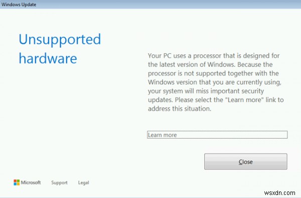 프로세서가 현재 사용 중인 Windows 버전에서 지원되지 않는 오류 해결 방법