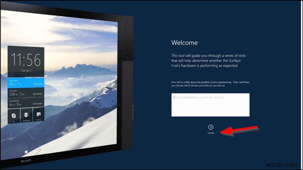 Surface Hub 하드웨어 진단 도구로 장치 계정 테스트하는 방법