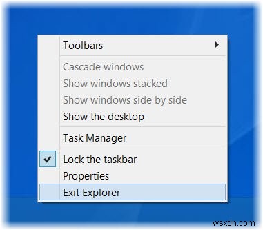 Windows 10 작업 표시줄 우클릭 메뉴로 탐색기 종료하는 숨겨진 방법