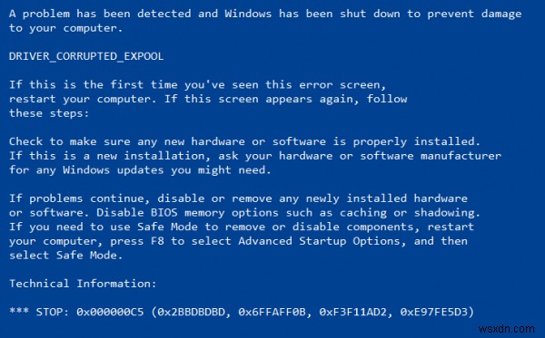 Windows 10에서 DRIVER_CORRUPTED_EXPOOL 오류 해결 방법