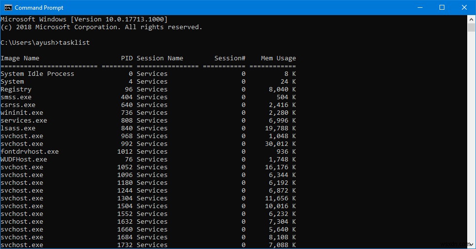 Windows 내장 TaskList 명령어로 실행 중인 프로세스를 텍스트 파일로 저장하는 방법