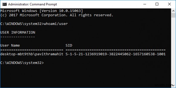 Windows 10에서 모든 사용자의 보안 식별자(SID)를 확인하는 방법