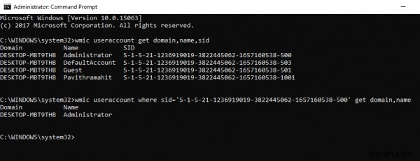 Windows 10에서 모든 사용자의 보안 식별자(SID)를 확인하는 방법